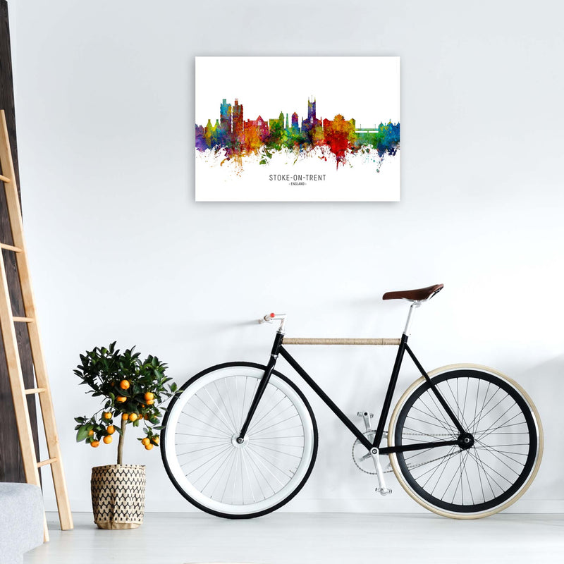Stoke-On-Trent England Skyline Art Print by Michael Tompsett A1 Black Frame