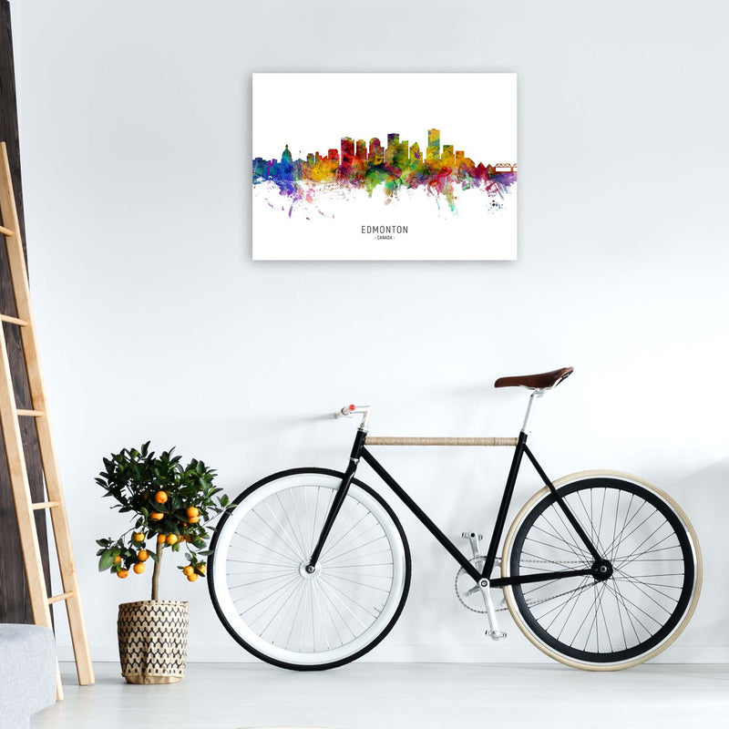 Edmonton Canada Skyline Art Print by Michael Tompsett A1 Black Frame