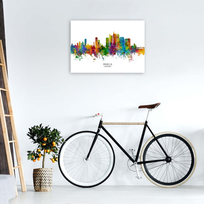 Manila Philippines Skyline Art Print by Michael Tompsett A1 Black Frame