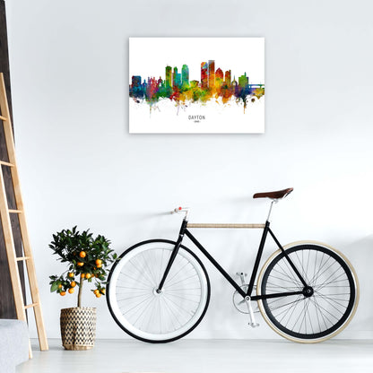 Dayton Ohio Skyline Art Print by Michael Tompsett A1 Black Frame