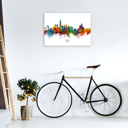 Taipei Taiwan Skyline Art Print by Michael Tompsett A1 Black Frame