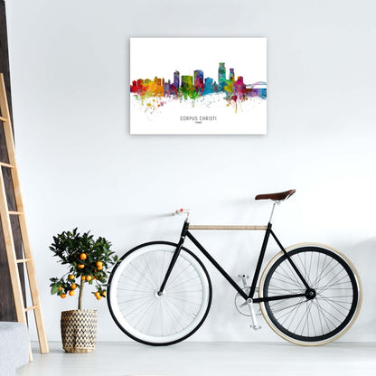 Corpus Christi Texas Skyline Art Print by Michael Tompsett A1 Black Frame