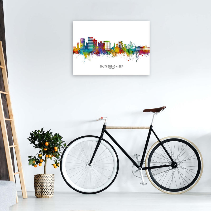 Southend-On-Sea England Skyline Art Print by Michael Tompsett A1 Black Frame