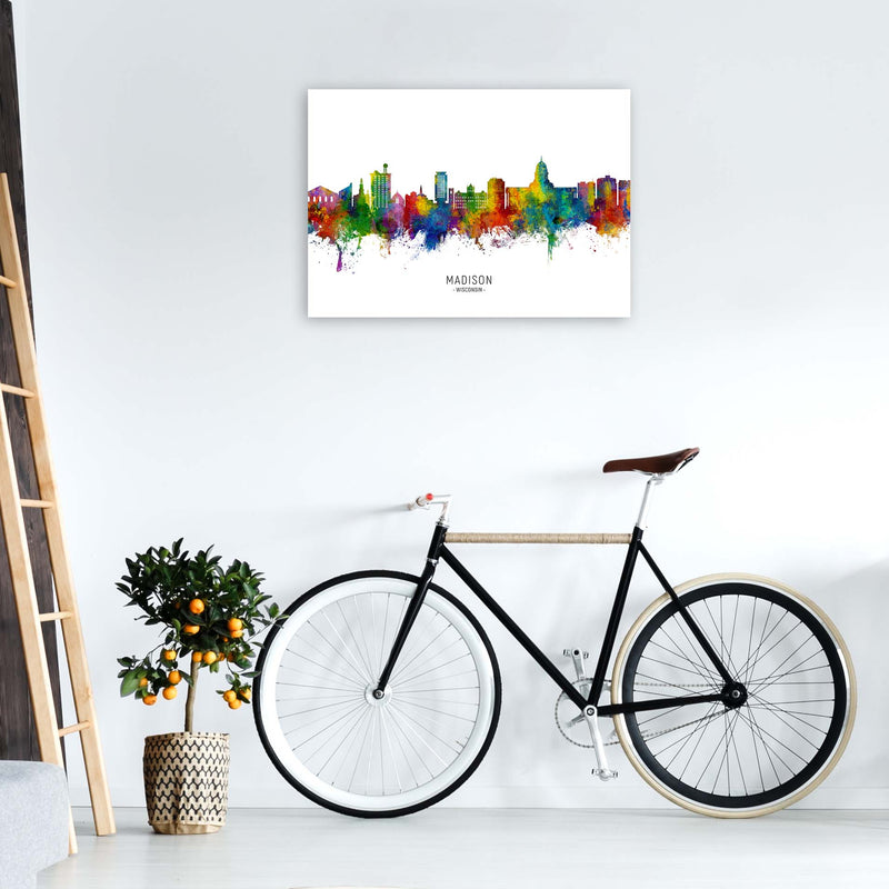 Madison Wisconsin Skyline Art Print by Michael Tompsett A1 Black Frame