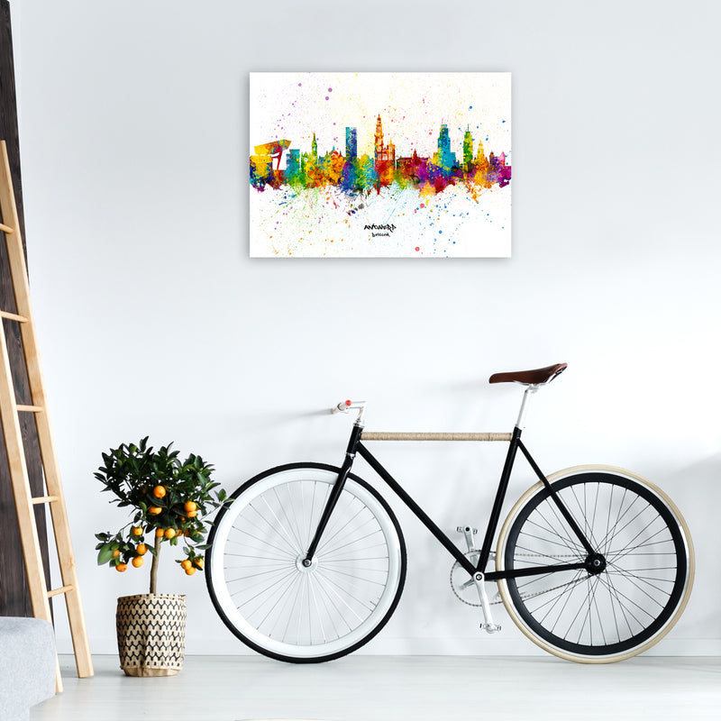 Antwerp Belgium Skyline Splash Art Print by Michael Tompsett A1 Black Frame
