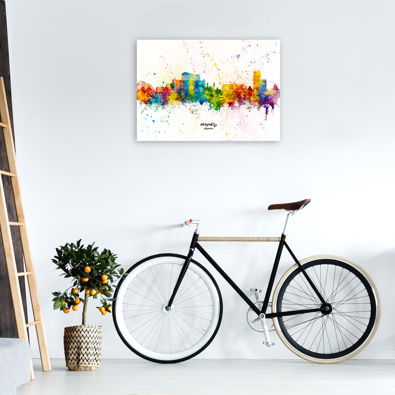 Athens Greece Skyline Splash Art Print by Michael Tompsett A1 Black Frame