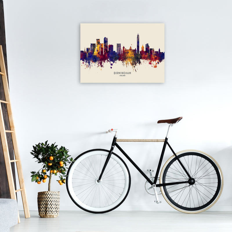 Birmingham England Skyline Autumn City Name Art Print by Michael Tompsett A1 Black Frame