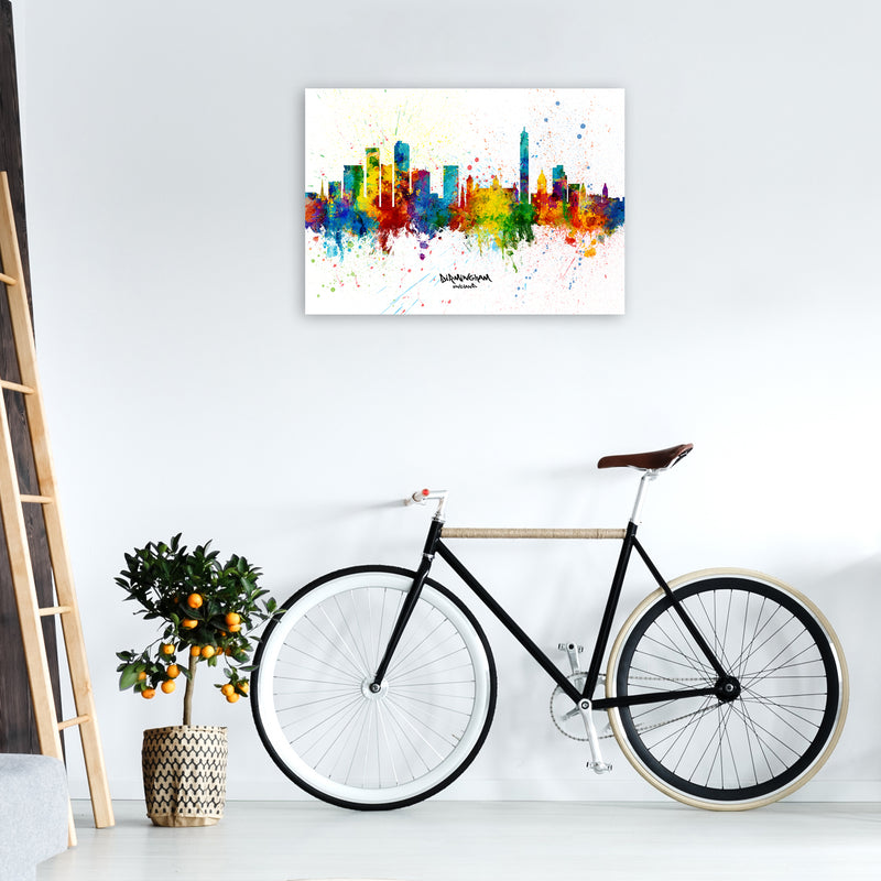 Birmingham England Skyline Splash Art Print by Michael Tompsett A1 Black Frame