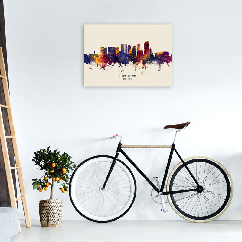 Cape Town South Africa Skyline Autumn City Name Art Print by Michael Tompsett A1 Black Frame