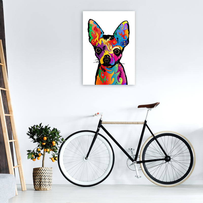 Chihuahua Dog White Art Print by Michael Tompsett A1 Black Frame