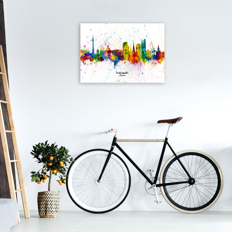 Dortmund Germany Skyline Splash Art Print by Michael Tompsett A1 Black Frame