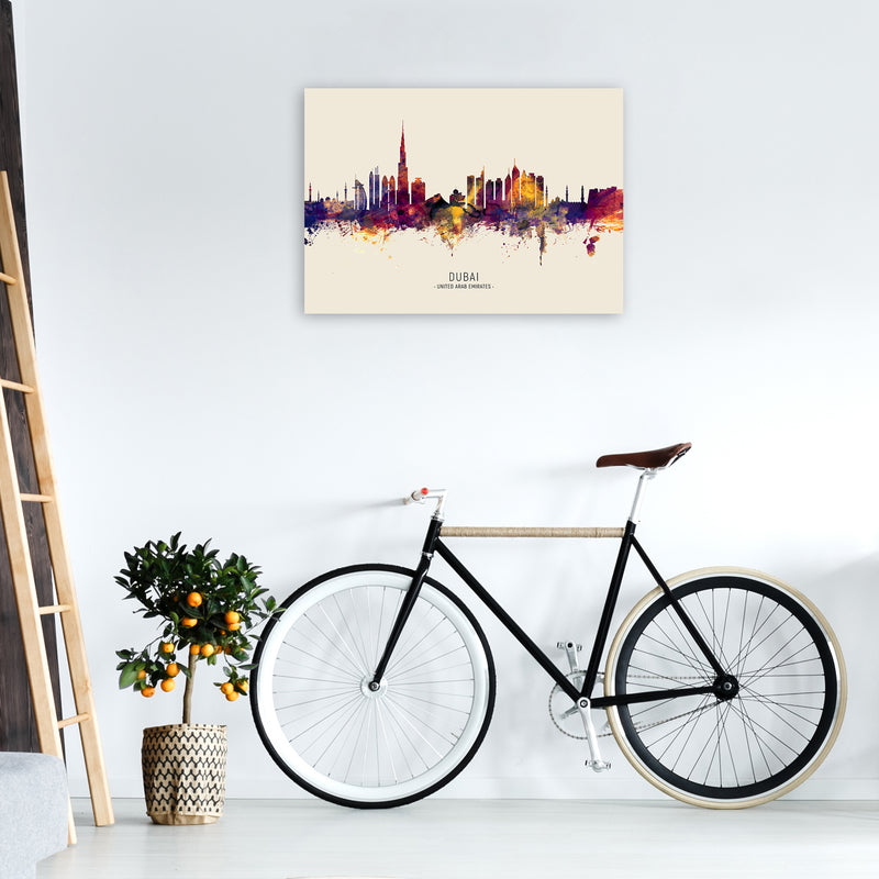 Dubai United Arab Emirates Skyline Autumn City Name Art Print by Michael Tompsett A1 Black Frame