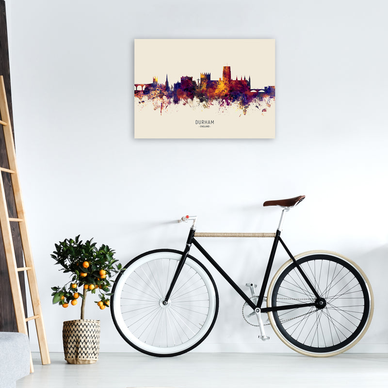 Durham England Skyline Autumn City Name Art Print by Michael Tompsett A1 Black Frame