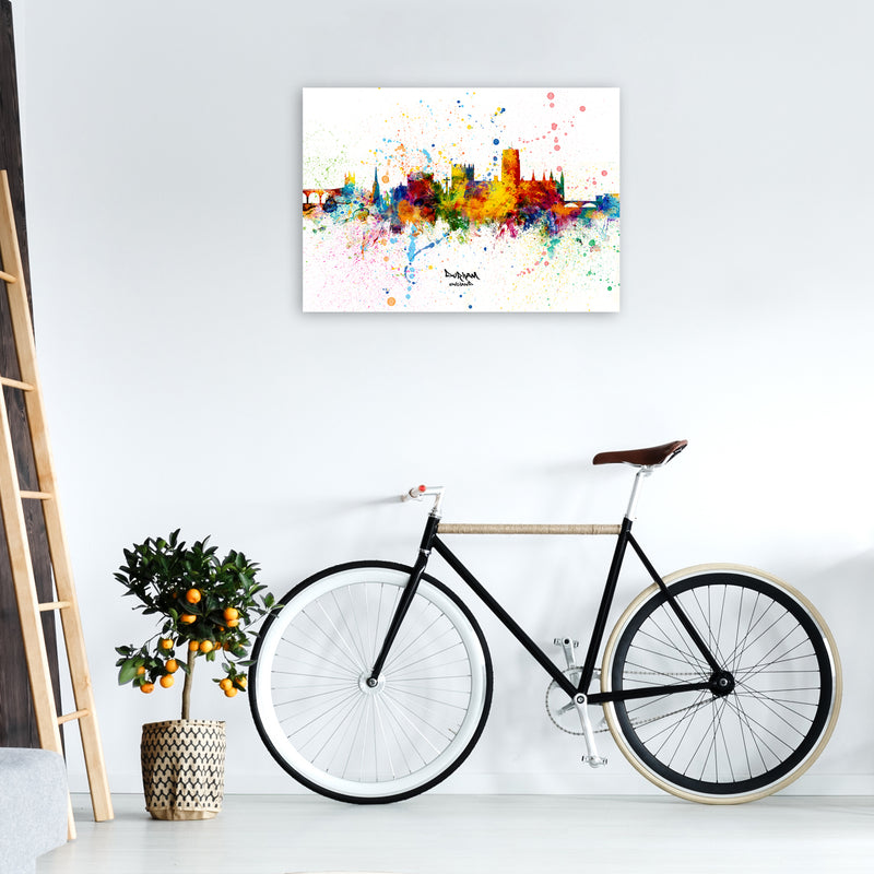 Durham England Skyline Splash Art Print by Michael Tompsett A1 Black Frame