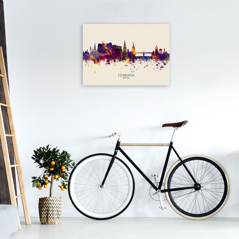 Edinburgh Scotland Skyline Autumn City Name Art Print by Michael Tompsett A1 Black Frame