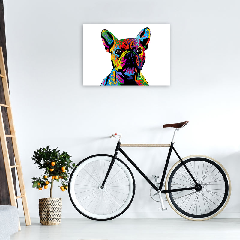 French Bulldog Dog White Art Print by Michael Tompsett A1 Black Frame