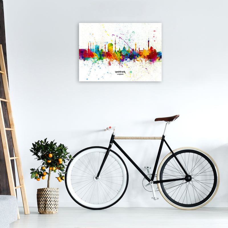 Hannover Germany Skyline Splash Art Print by Michael Tompsett A1 Black Frame