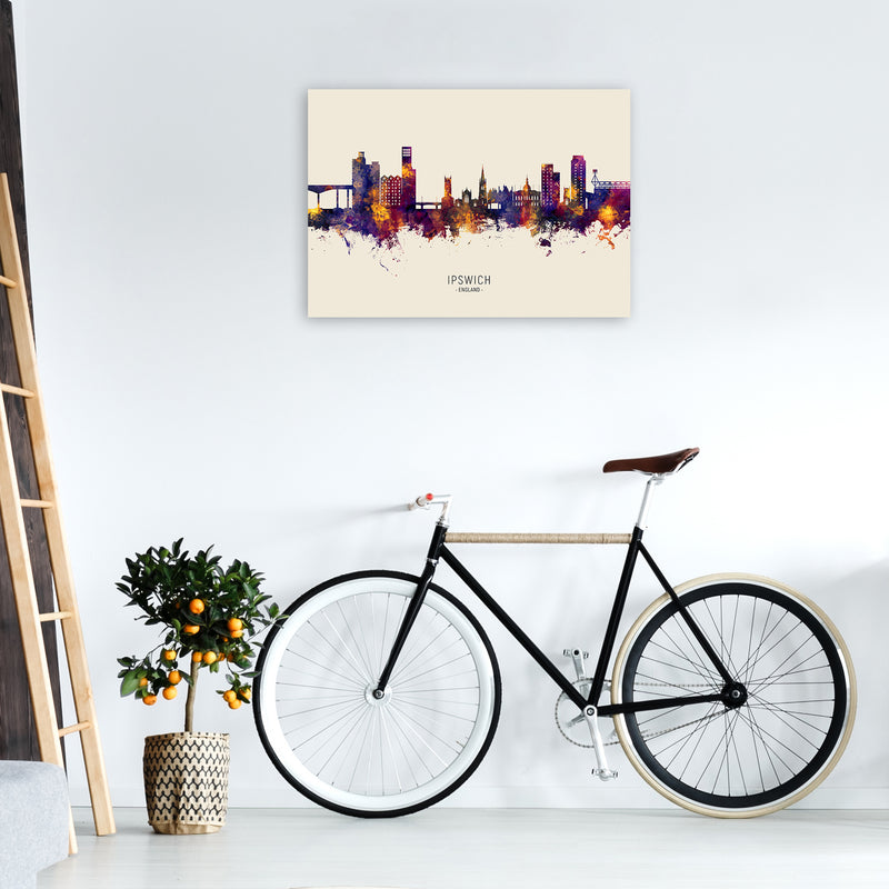 Ipswich England Skyline Autumn City Name Art Print by Michael Tompsett A1 Black Frame
