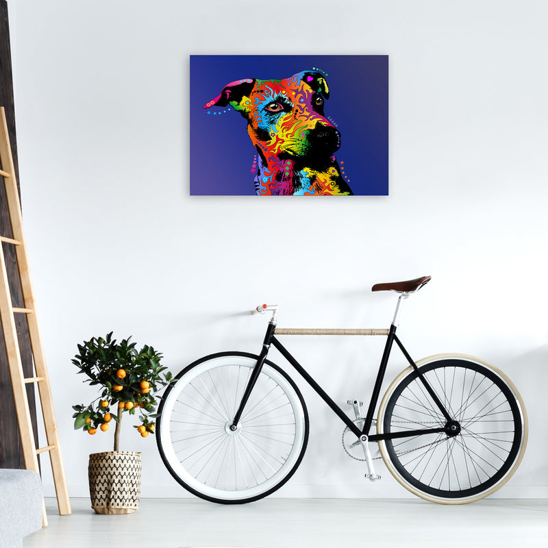 Jack Russell Dog Blue Art Print by Michael Tompsett A1 Black Frame