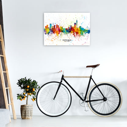 Johannesburg South Africa Skyline Splash Art Print by Michael Tompsett A1 Black Frame