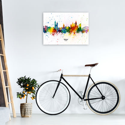 Krakow Poland Skyline Splash Art Print by Michael Tompsett A1 Black Frame