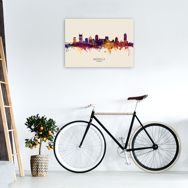 Nashville Tennessee Skyline Autumn City Name Art Print by Michael Tompsett A1 Black Frame