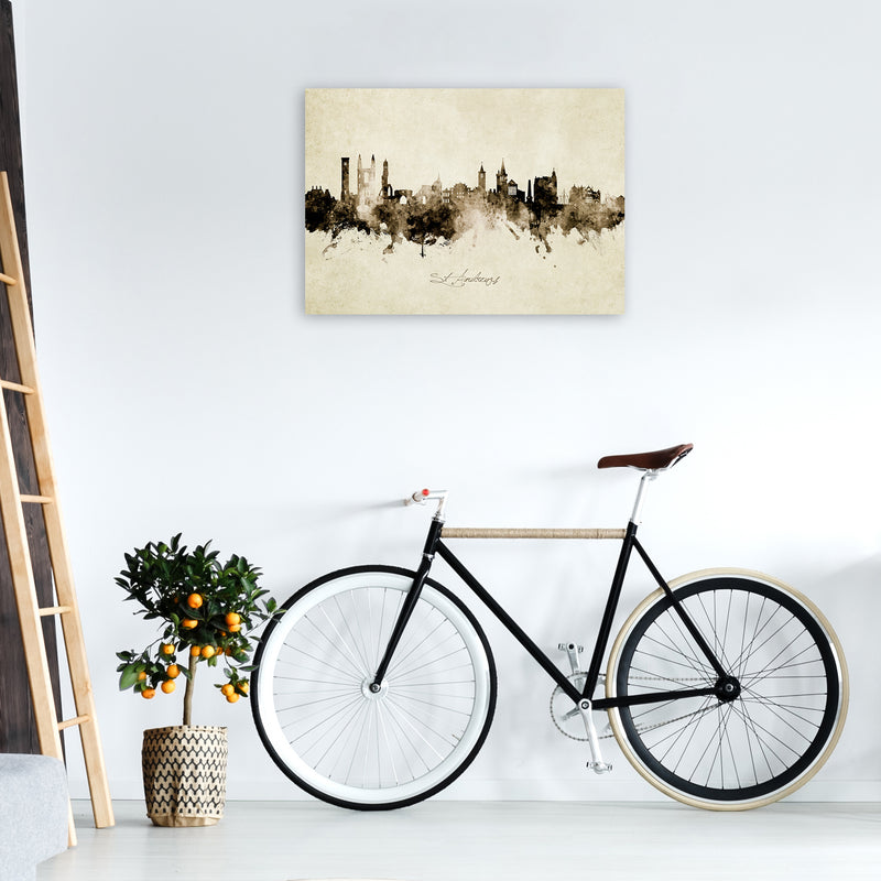 St Andrews Scotland Skyline Vintage Art Print by Michael Tompsett A1 Black Frame
