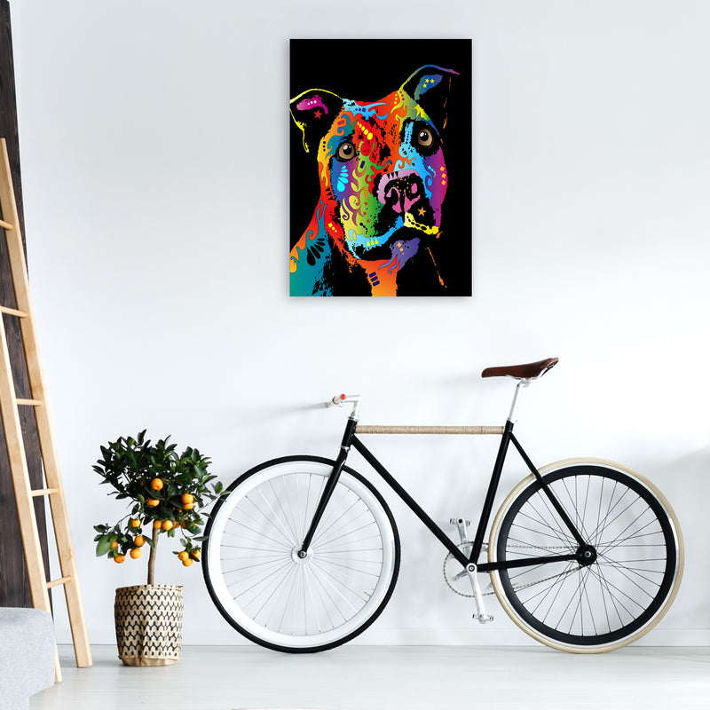Staffordshire Bull Terrier Dog Art Print by Michael Tompsett A1 Black Frame