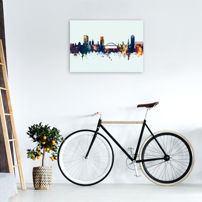 Sunderland England Skyline Blue Orange Art Print by Michael Tompsett A1 Black Frame