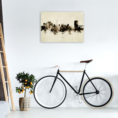 Tehran Iran Skyline Vintage Art Print by Michael Tompsett A1 Black Frame
