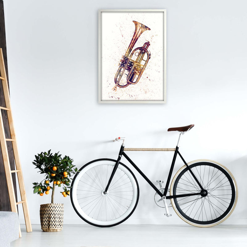Cornet Watercolour Music Art Print by Michael Tompsett A1 Oak Frame