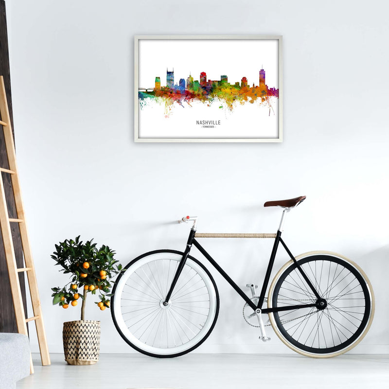 Nashville Tennessee Skyline Art Print by Michael Tompsett A1 Oak Frame