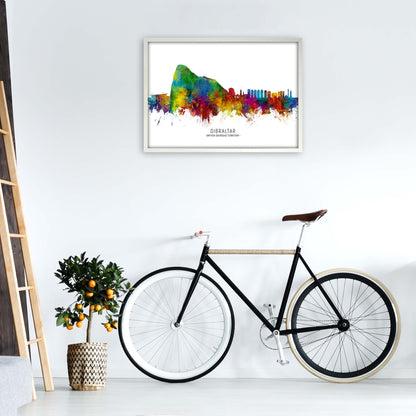 Gibraltar  Skyline Art Print by Michael Tompsett A1 Oak Frame