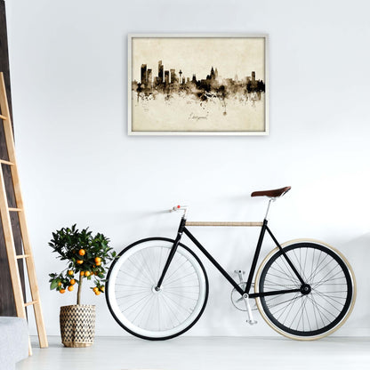 Liverpool England Skyline Vintage Print by Michael Tompsett A1 Oak Frame