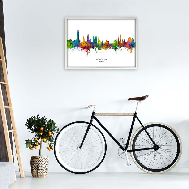 Wroclaw Poland Skyline Art Print by Michael Tompsett A1 Oak Frame