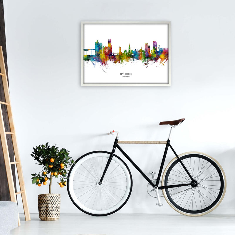 Ipswich England Skyline Art Print by Michael Tompsett A1 Oak Frame