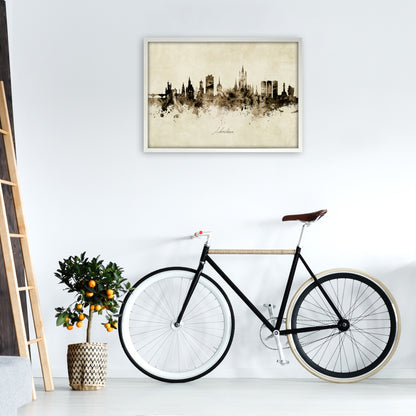 Aberdeen Scotland Skyline Vintage Art Print by Michael Tompsett A1 Oak Frame