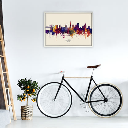 Bristol England Skyline Autumn City Name Art Print by Michael Tompsett A1 Oak Frame