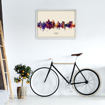 Galway Ireland Skyline Autumn City Name Art Print by Michael Tompsett A1 Oak Frame