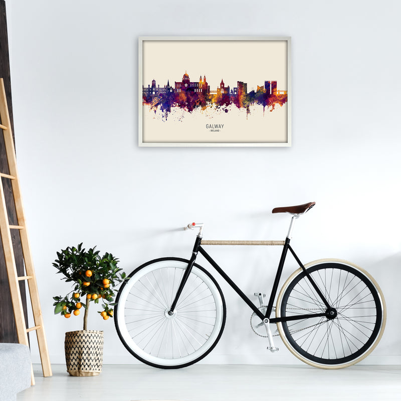 Galway Ireland Skyline Autumn City Name Art Print by Michael Tompsett A1 Oak Frame