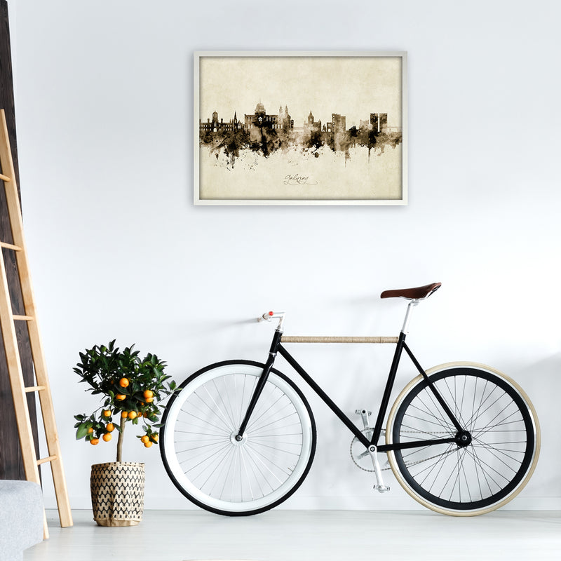 Galway Ireland Skyline Vintage Art Print by Michael Tompsett A1 Oak Frame