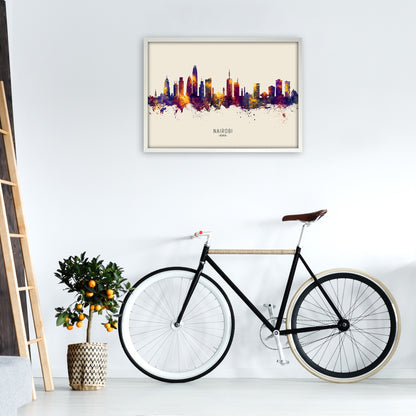 Nairobi Kenya Skyline Autumn City Name Art Print by Michael Tompsett A1 Oak Frame