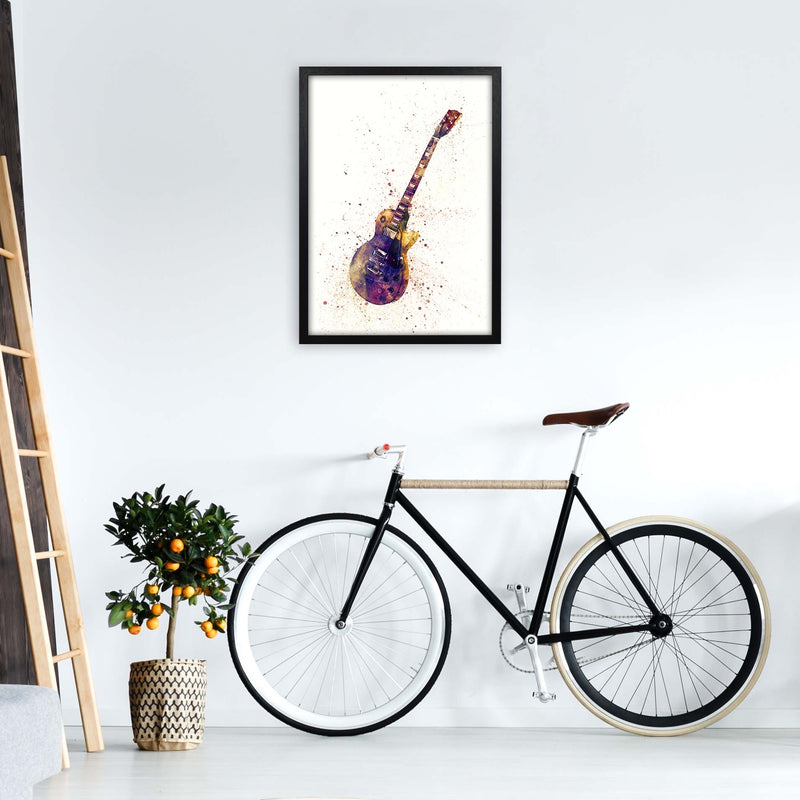 Electric Guitar Watercolour Ii Print by Michael Tompsett A2 White Frame