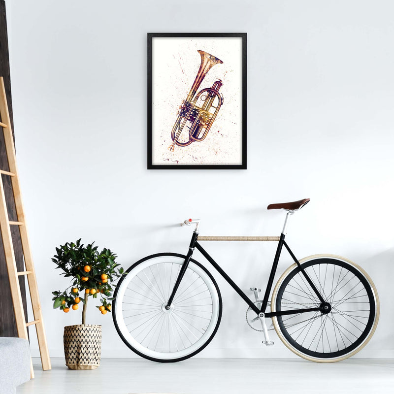 Cornet Watercolour Music Art Print by Michael Tompsett A2 White Frame