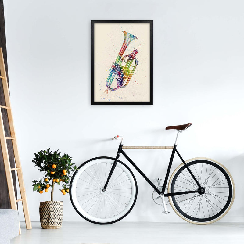 Cornet Watercolour Multi-Colour Print by Michael Tompsett A2 White Frame