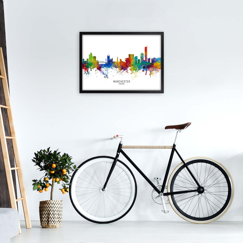 Manchester England Skyline Art Print by Michael Tompsett A2 White Frame