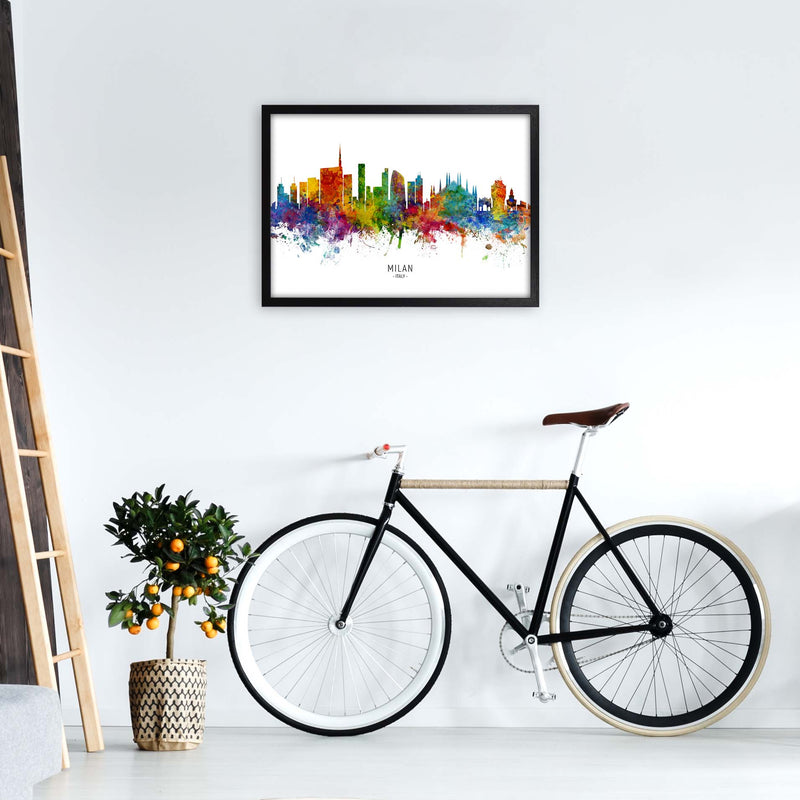 Milan Italy Skyline Art Print by Michael Tompsett A2 White Frame