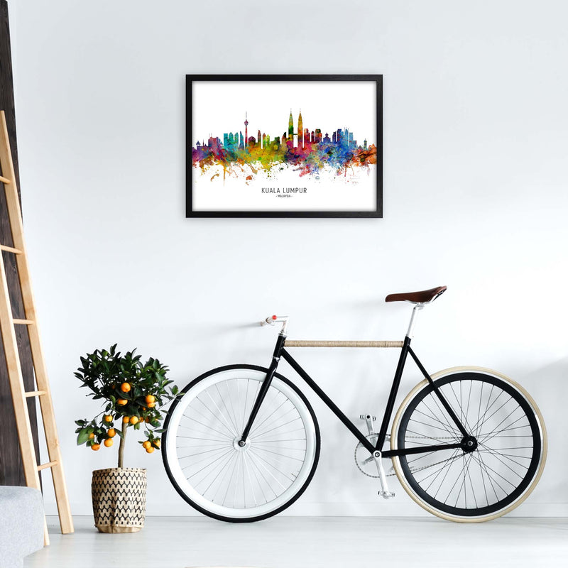 Kuala Lumpur Malaysia Skyline Art Print by Michael Tompsett A2 White Frame