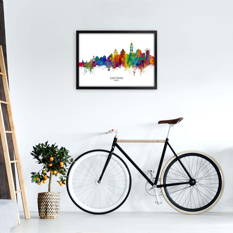 Santorini Greece Skyline Art Print by Michael Tompsett A2 White Frame