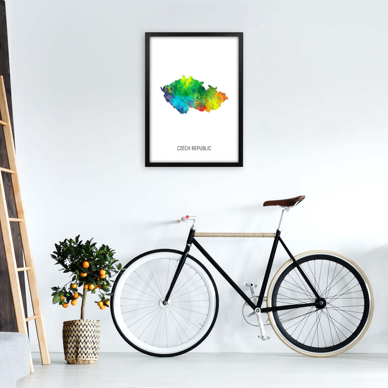 Czech Republic Watercolour Map Art Print by Michael Tompsett A2 White Frame